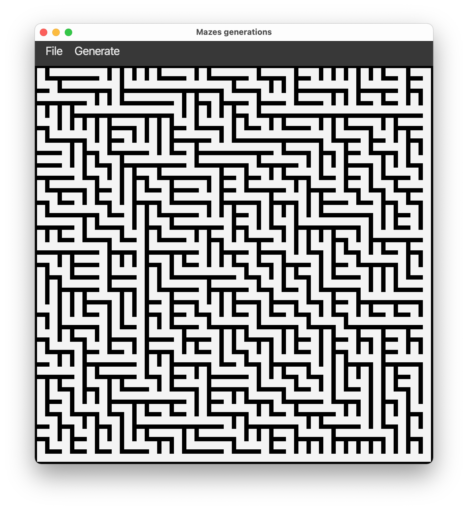 Un labyrinthe issu d’un arbre binaire aléatoire