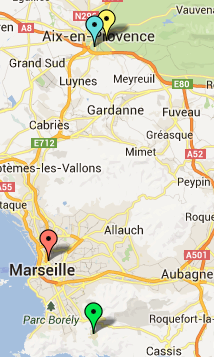 Sites d'enseignement de la Licence Informatique AMU